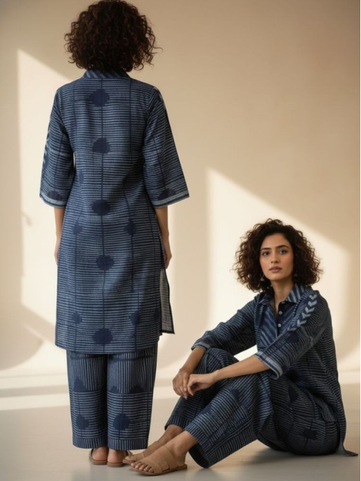 Artisanal Indigo Co-ord Set